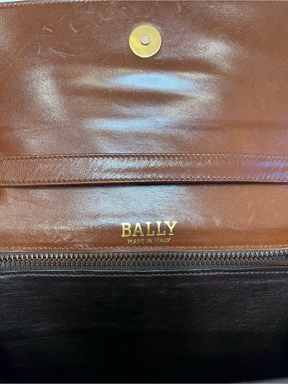 Vintage Bally Brown Leather and Suede Shoulder/Crossbody Bag - Picture 8 of 9